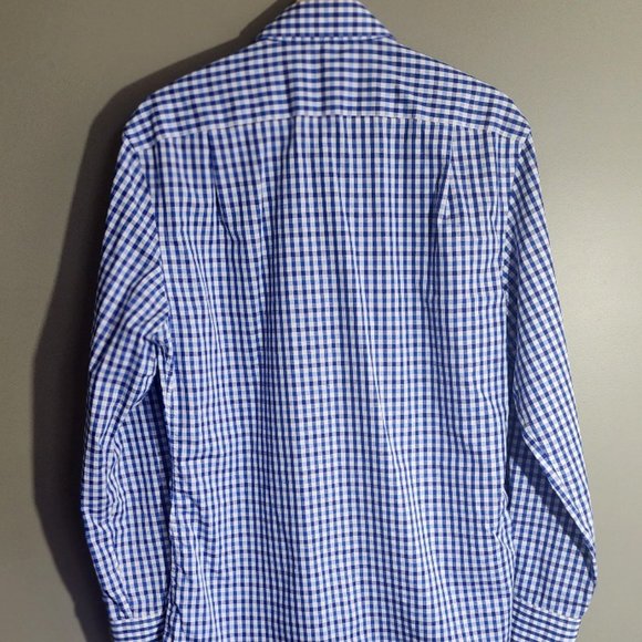 Blue White Check Pattern Fit Style Shirts - Picture 3 of 4